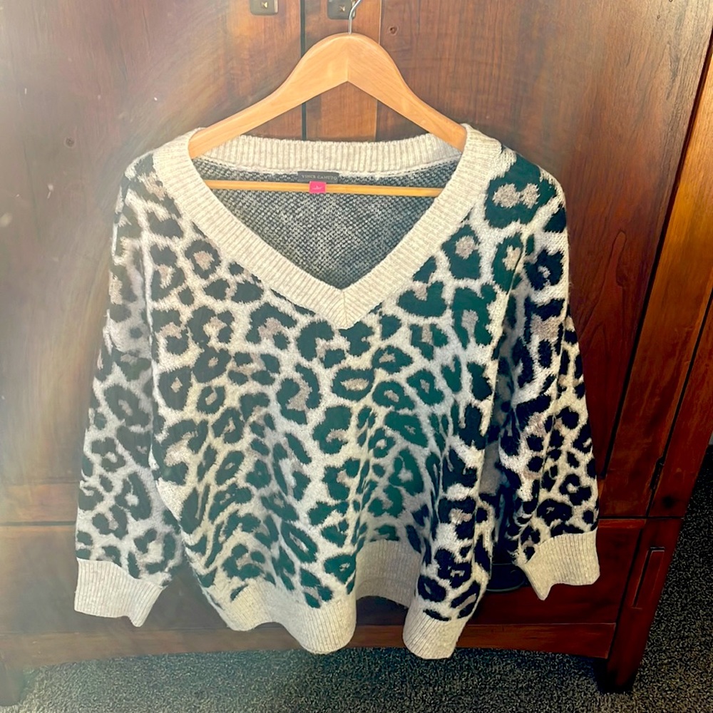 Vince Camuto Leopard Print Sweater
